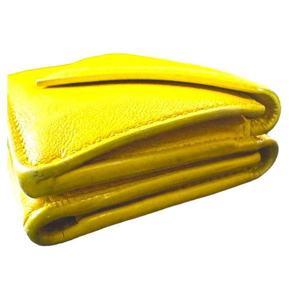 Balenciaga Paris Papier Mini Wallet in Neon Yellow Leather - EUC - Picture 5 of 14